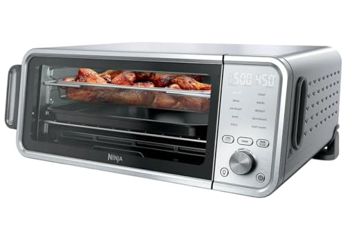 Ninja FT405CO 10-in-1 Digital Air Fry Oven with Extra Large Capacity, Flip Up and Away, Stainless Steel Body, and Temperature Control (Renewed)