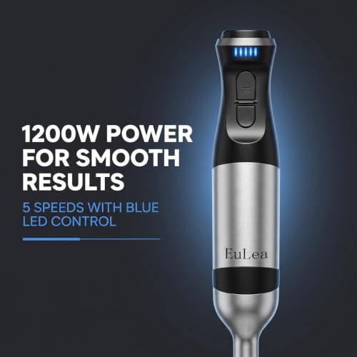 EuLea 8-in-1 Immersion Blender 1200W 5-Speed Kit