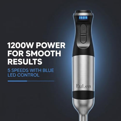 EuLea 8-in-1 Immersion Blender 1200W 5-Speed Kit