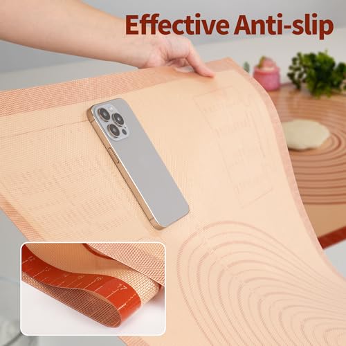 UWILLION Silicone Pastry Mat 36 x 24 Inch Extra Large Baking Mat with Measurement for Counter Dough, Rolling, Fondant, Pie Crust