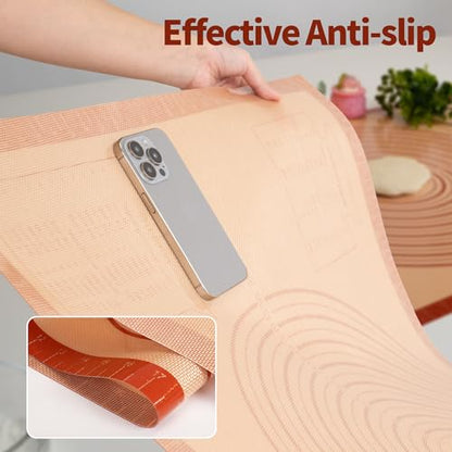 UWILLION Silicone Pastry Mat 36 x 24 Inch Extra Large Baking Mat with Measurement for Counter Dough, Rolling, Fondant, Pie Crust