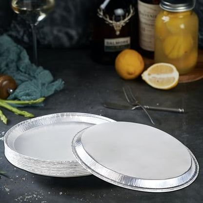 Pack of 12 Disposable Round Foil Pizza Pans Round Aluminum Foil Pans Large Serving Trays for Pizzas, Giant Size Chocolate Chip Cookie Cake Tin– Size: 12 Inch (12 Inch)