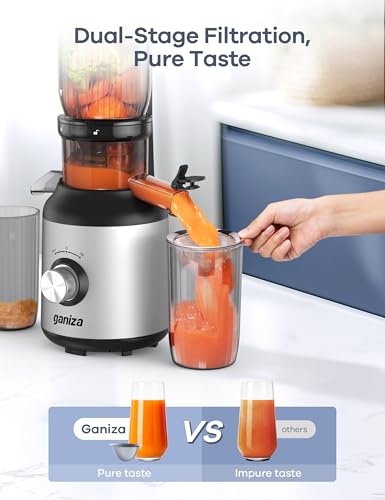 Ganiza Cold Press Juicer Machines, 4.06" Wide Feed Chute, High Juice Yield