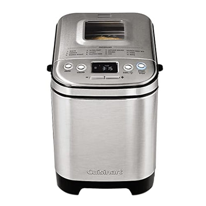 Cuisinart Bread Maker Machine + 4-Count Mini Loaf Pan Set, Automatic Stainless Steel, 12 Programs, 3 Loaf Sizes up to 2 lb, 3 Crust Colors, Nonstick Bundle