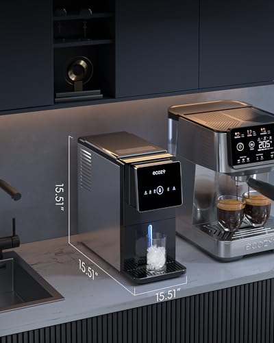 ecozy Nugget Ice Makers Countertop 40lbs Per Day, Touchless Ice Dispenser