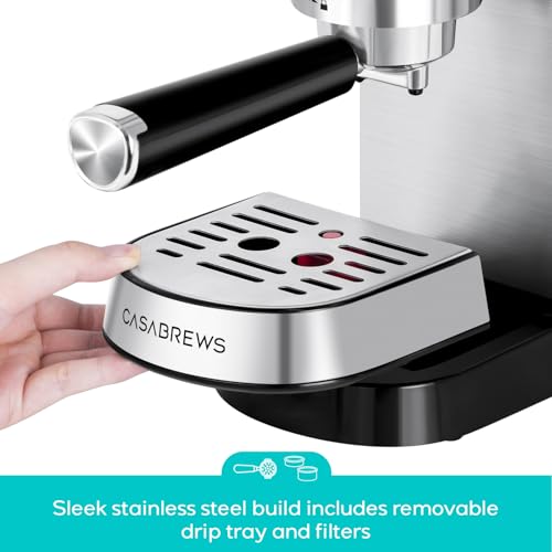 CASABREWS 5418 BASIC Stainless Steel Espresso Machine with Steam Wand