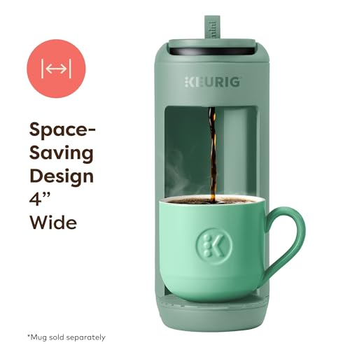Keurig K-Mini Mate Single Serve K-Cup Pod Coffee Maker, Brews Up to 12 oz Cup, Compact Portable Coffee Machine for Small Spaces, Great for Dorms & Offices, Glamping Green