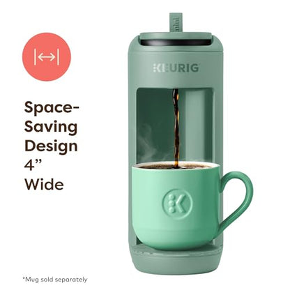 Keurig K-Mini Mate Single Serve K-Cup Pod Coffee Maker, Brews Up to 12 oz Cup, Compact Portable Coffee Machine for Small Spaces, Great for Dorms & Offices, Glamping Green