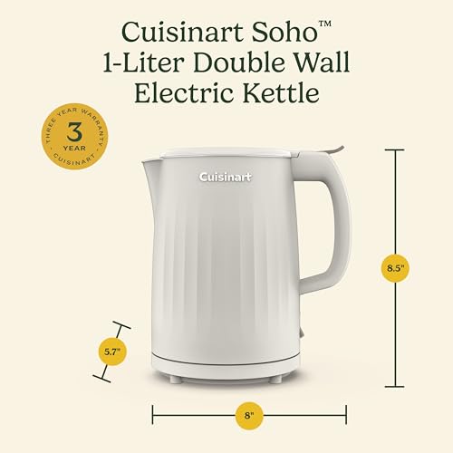 Cuisinart Electric Kettle, Stainless Steel Interior, One-Touch, 1 Liter