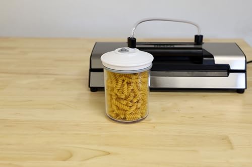 Nesco FreshLock Pro VS-15 Stainless Steel Vacuum Sealer, moist and dry seal, roll storage, 120 watts, with bags and rolls, simple and easy to use
