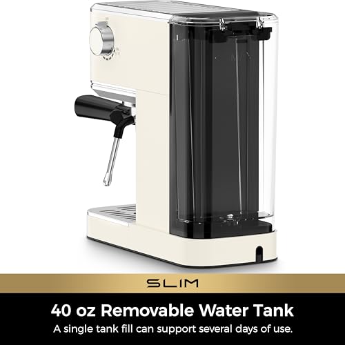 CHULUX Slim Espresso Machine with Milk Frother for Home Cappuccino, Creamy
