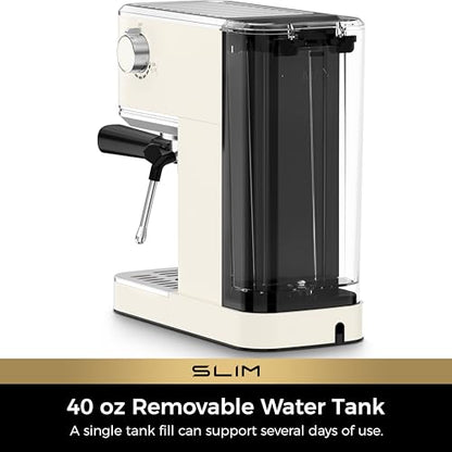 CHULUX Slim Espresso Machine with Milk Frother for Home Cappuccino, Creamy