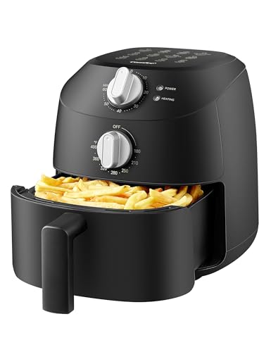 COMFEE' Compact 2.1 Quart Air Fryer with 12 Presets Menu Options, Adjustable Timer & Temperature Control 180-400 degrees F, Dishwasher-Safe Nonstick Fry Basket