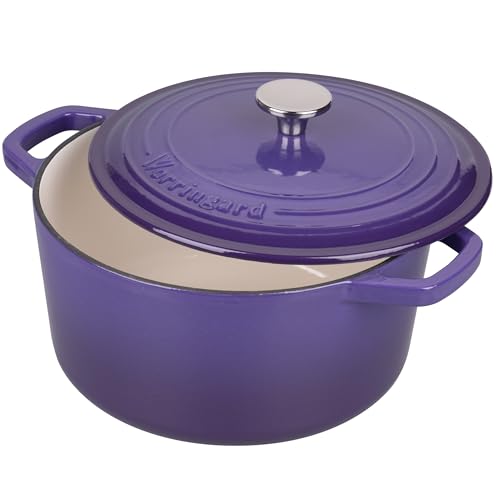 VORRINGARD Enameled Cast Iron Dutch Oven Pot with Lid, for Bread Baking, Round Bread Oven- include Sourdough Bread Baking Supplies Set, 6QT, Purple
