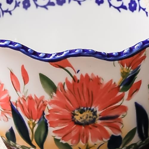 KXZ Ceramic Ramekins Set of 4 – 13.5 oz Oven Safe Small Bowls for Baking and Serving, Porcelain Souffle Cups Dessert Bowls for Creme Brulee, Custard, Dips & Snacks – Hand-Painted Floral Ramekin Set
