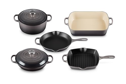 Le Creuset Enameled Cast Iron Signature Cookware Set, 7 pc, Oyster