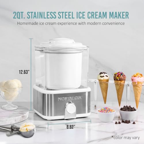 Nostalgia Electric Ice Cream Maker, White