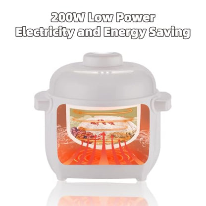 Natudeco 1l Electric Stew Pot Slow Cookers Mini Electric Stew Cooker