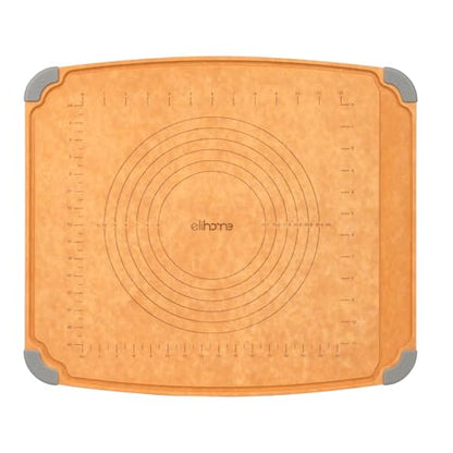 Elihome Essential Baking Pastry & Cutting Board for Kitchen, Wood Fiber Cutting Board for Kitchen, Knife Friendly, Dishwasher Safe, Non-Slip Feet, Juice Groove, Non-Porous, Eco Friendly, 15" x 18"