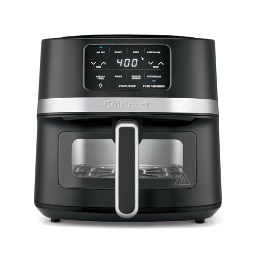 Cuisinart Air Fryer, 4.5-Quart Basket Fryer with 4 Cooking Functions to Air Fry, Roast, Bake, and Keep Warm, 4 Airfryer Presets, Dishwasher-Safe Parts, AIR-160NAS, Stainless Steel & Black