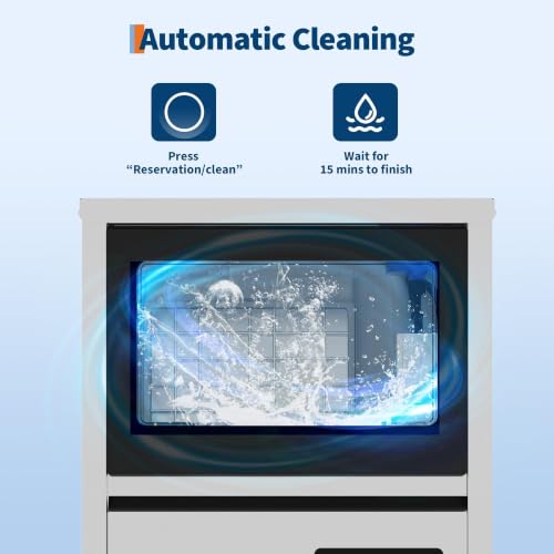 Garvee Commercial Ice Maker Machine 120lbs/24h, Dual Water Inlet Mode
