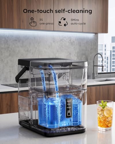 SIMZLIFE Nugget Ice Maker Countertop 38 lbs/Day Fast Chewable Ice in 5 Mins