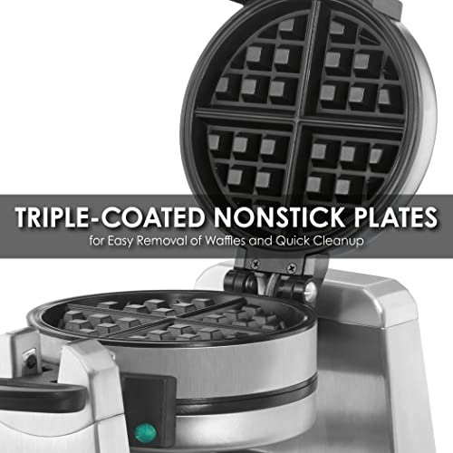 Waring Belgian Waffle Maker with Rotary Feature & 50 Waffles per Hour