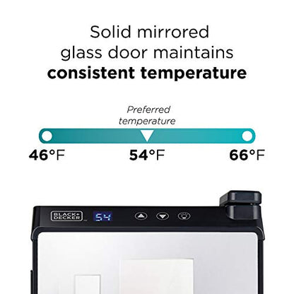 BLACK+DECKER 6-Bottle Thermoelectric Wine Chiller, BD60316, Mirrored Door