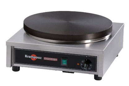 KRAMPOUZ Commercial Electric Crepe Maker, Single Square Crepe Griddle with Cast Iron Cooking Surface and Precision Thermostat Control, Countertop Crepe Station, 220V, NSF ETL, CECIF4220