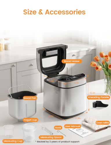 LCKSMAL 2026 Upgraded 2.5LB Bread Maker with Built-in Electronic Scale