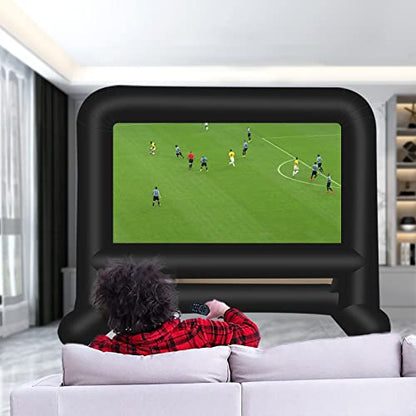 HuaKastro 14 FT Inflatable Projector Screen – One-Piece Design, Easy Setup Blow-Up Movie Screen with Quiet Fan, Ideal for Outdoor & Indoor Movie Nights, Backyard Events, and Parties (Stable Base)