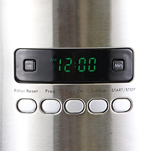 Koolatron Kenmore Drip Coffee Maker - 12 Cup Programmable Cafe Machine With Glass Pot, Regular & Bold Brew, Auto Shut Off Large Water Reservoir, Reusable Filter, Kitchen Appliances, Black