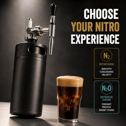 Royal Brew Nitro Cold Brew Coffee Maker, 128 oz Extra Large Home Keg Black