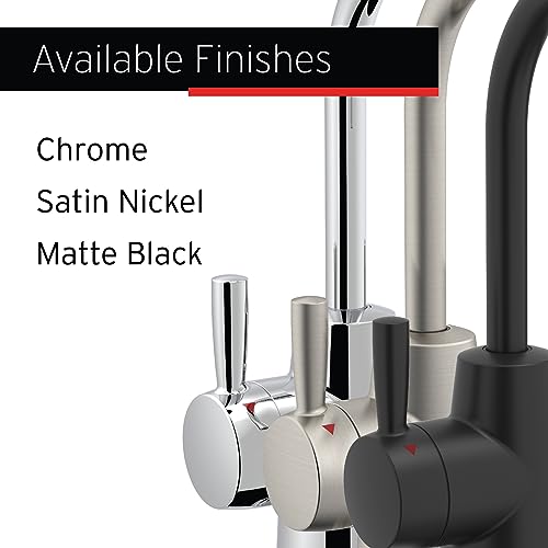 InSinkErator Stainless Steel Tank, HC250MBLK-SS HOT250 System, 2-Handle Drinking Faucet in Matte Black with 2/3-Gallon, Filter-Compatible Instant Hot/Cold Water Dispenser