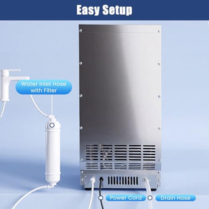 COSTWAY Commercial Ice Maker Machine 110LBS/24H, 36 Cubes in 13 Mins