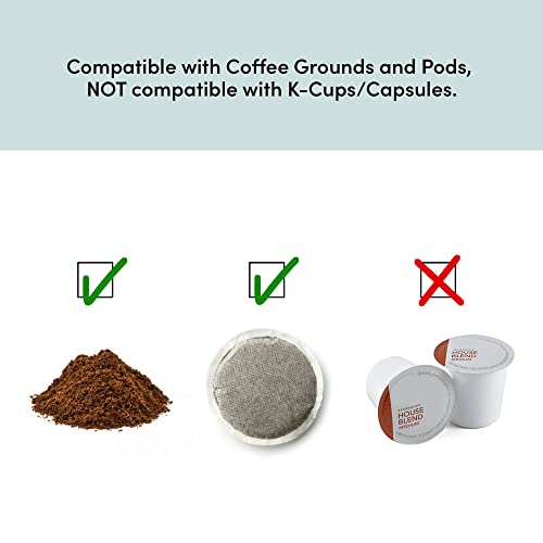 Elite Gourmet EHC-112B Personal Single-Serve Compact Coffee Maker Brewer Includes 14Oz. Thermal Travel Mug with Stainless Steel Interior, Compatible with Coffee Grounds, Reusable Filter, Black