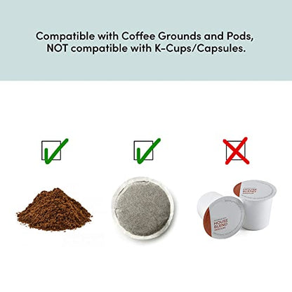 Elite Gourmet EHC-112B Personal Single-Serve Compact Coffee Maker Brewer Includes 14Oz. Thermal Travel Mug with Stainless Steel Interior, Compatible with Coffee Grounds, Reusable Filter, Black