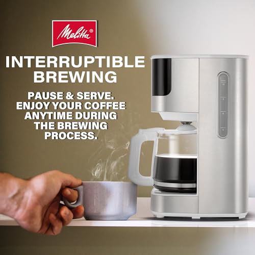 Melitta Aroma Tocco Glass 10-Cup Drip Coffee Maker, White