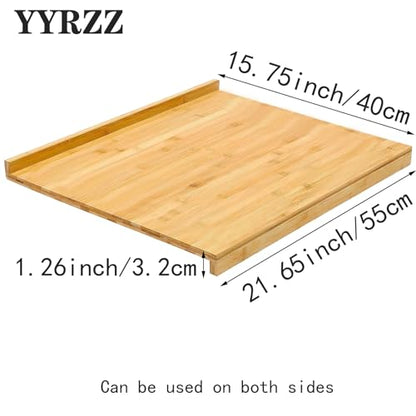 YYRZZ Reversible Bamboo Pastry Board, Large Bamboo Wooden Cutting Board with Counter Edge Reversible Pastry Board for Kitchen Chopping Board Butcher Block with Lip for Counter Table Top