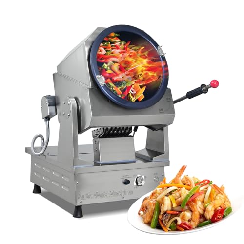 Koalalko Commercial Automatic Stir Fry Wok Machine with water spray,Automatic 360° Stir Fry Cooker,Automatic Cooking Machine,Drum Type Stir Frying Machine(Natural Gas, Countertop)