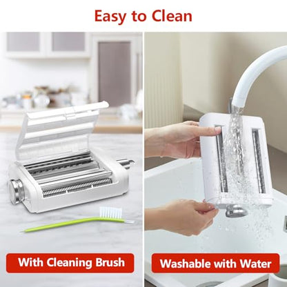 Pasta Maker Attachment for Kitchenaid/ Cuisinart Mixers, Noodle Maker 3 in 1 Set of Pasta Roller Fettuccine Cutter Spaghetti Cutter and Cleaning Brush, Electric Pasta Makers White