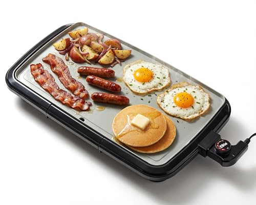 Elite Gourmet 10" x 20" Electric Griddle, PFAS-Free Ceralast™ Ceramic