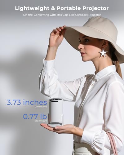 Mini Projector, Portable Projector with Wifi and Bluetooth, Built in Apps, Support 4K 1080P, 180° Rotation, Auto Keystone, Movie Projector Compatible With HDMI/USB/TV Stick/Smartphone/Laptop