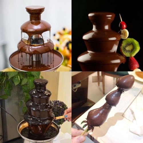 4 Tier Chocolate Fountain for Party, Stainless Steel Electric Chocolate Fondue Fountain Machine for Party
