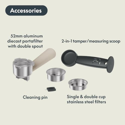 bella JOLT 20-bar Slim Espresso Maker, Oatmilk