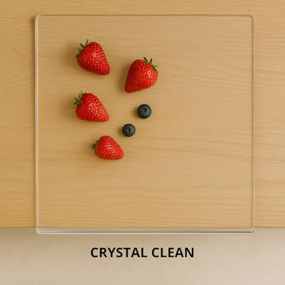 Acrylic Cutting Board with Counter Lip, Clear Cutting Boards for Countertop Protector, Non-Slip Cutting Board for Kitchen Counter, Aesthetic Kitchen Decor Gadgets House Warming Gifts(16.1"x12.5")