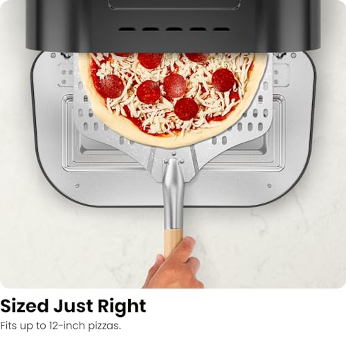 CHEFMAN Indoor Pizza Oven - Makes 12 Inch Pizzas in Minutes, Heats up to 800°F - Countertop Electric Maker with 5 Touchscreen Presets, Pizza Stone and Peel Included - Stainless Black