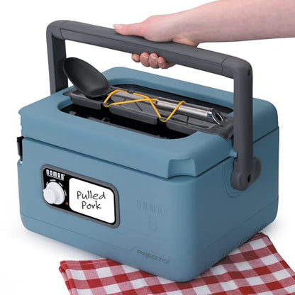 Presto 06017 8-Quart Nomad Traveling Slow Cooker, Blue