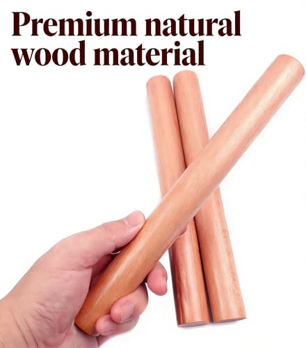 3-Pack 10-Inch Wooden Rolling Pins – Classic 1-Inch Diameter Baking Tools for Dough & Pastry