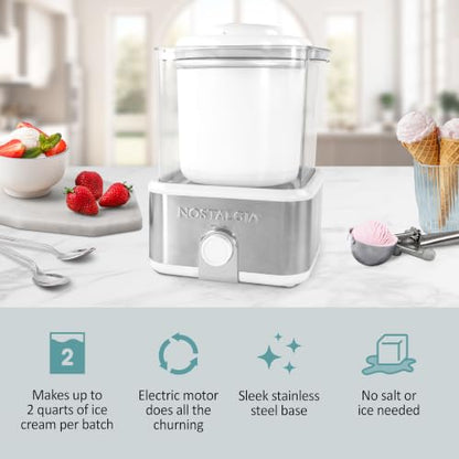 Nostalgia Electric Ice Cream Maker, White